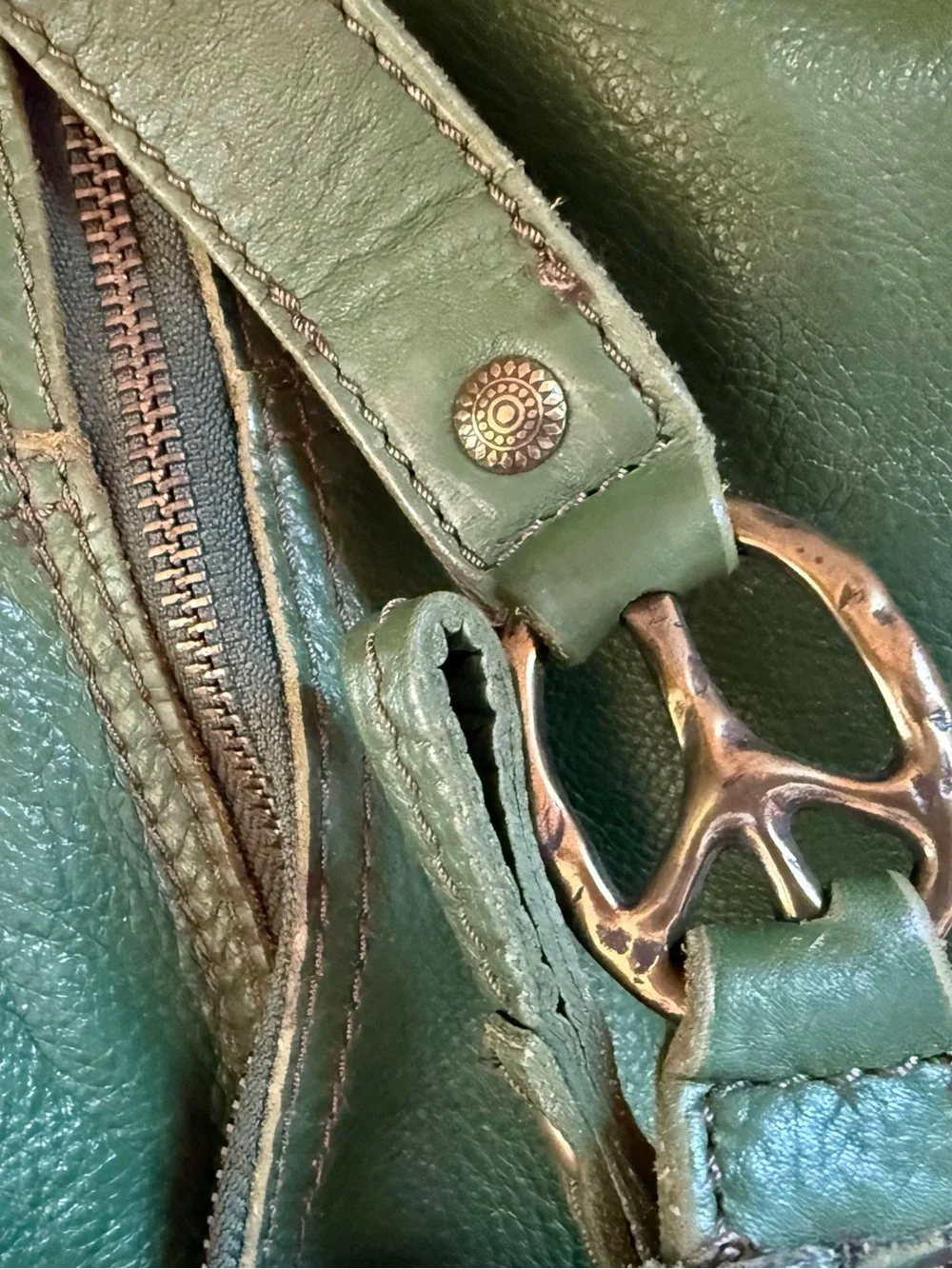 Green Leather Lucky Brand Hobo Bag
